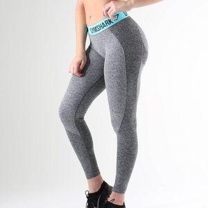 LARGE Gymshark  Turquoise/Charcoal Leggings - L